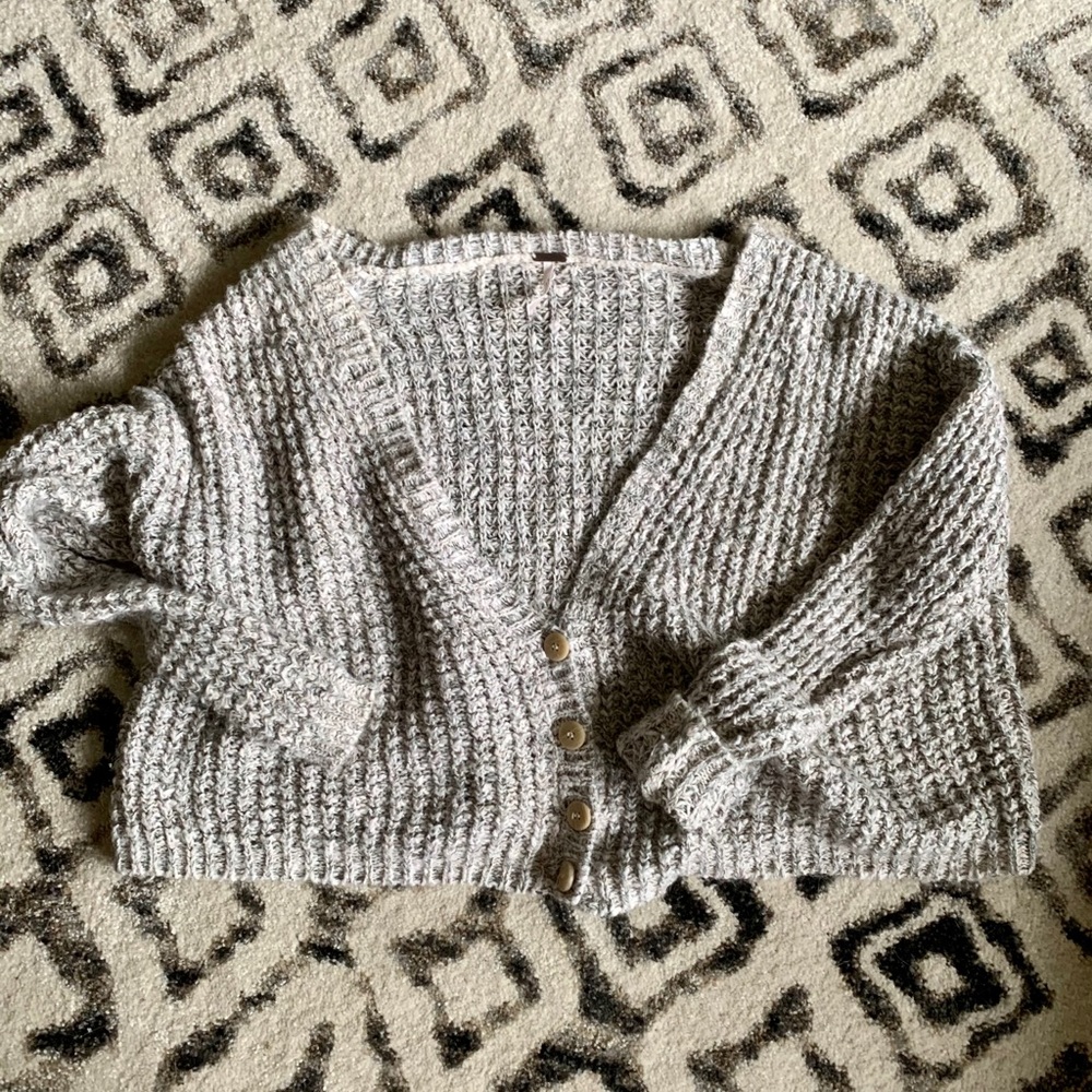 Free People Boxy Chunky Knit Cardigan